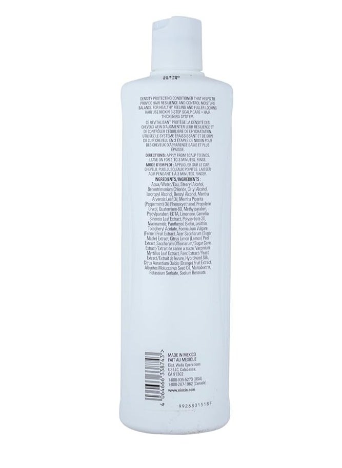 Nioxin System 3 Scalp + Hair Conditioner |For Colored or Damaged Hair with Light Thinning| With Niacinamide and Biotin