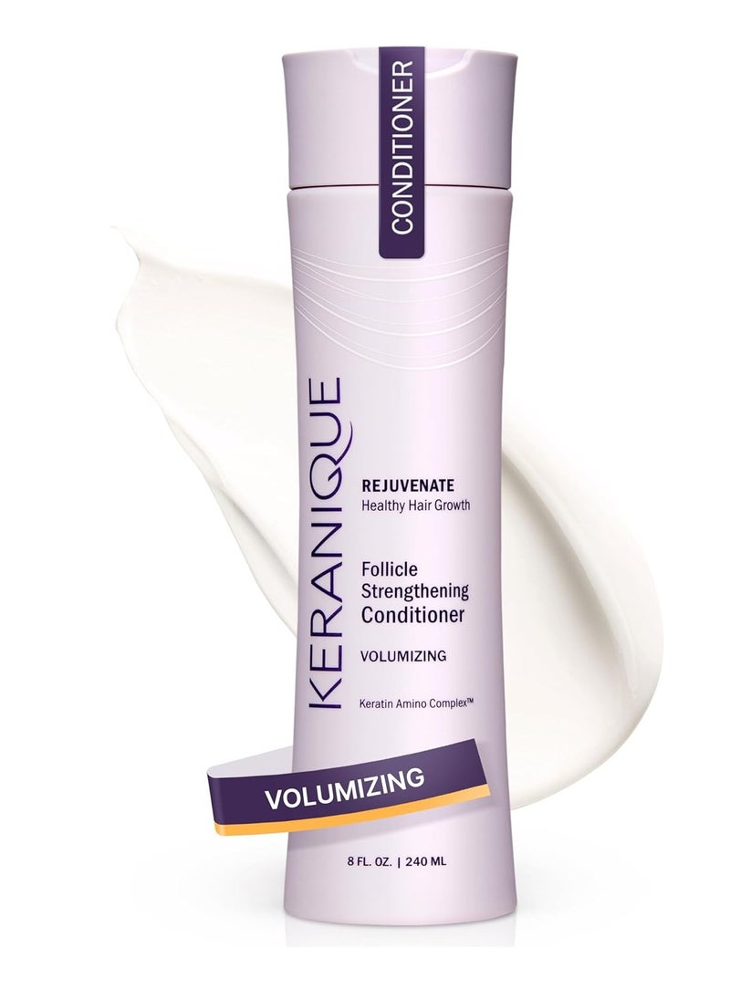 Keranique Volumizing Keratin Conditioner for Thinning Hair, Hair Regrowth | Keratin Amino Complex, Free of Sulfates, Dyes and Parabens, 8 Fl Oz