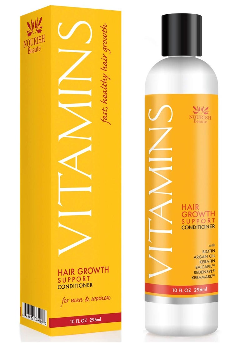 Nourish Beaute Vitamins Conditioner for Hair Loss that Promotes Hair Regrowth, Volume and Thickening with Biotin, DHT Blockers, Antioxidants, Oils and Extracts For Men and Women, Conditioner, 1 Pack