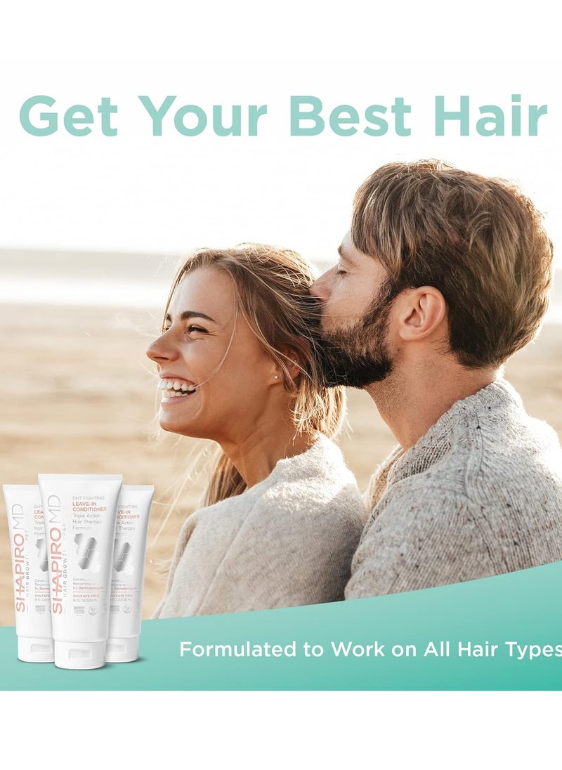 Hair Loss Leave-in Conditioner | DHT Fighting Vegan Formula for Thinning Hair Developed by Dermatologists | Experience Healthier, Fuller and Thicker Looking Hair - Shapiro MD | 1-Month Supply