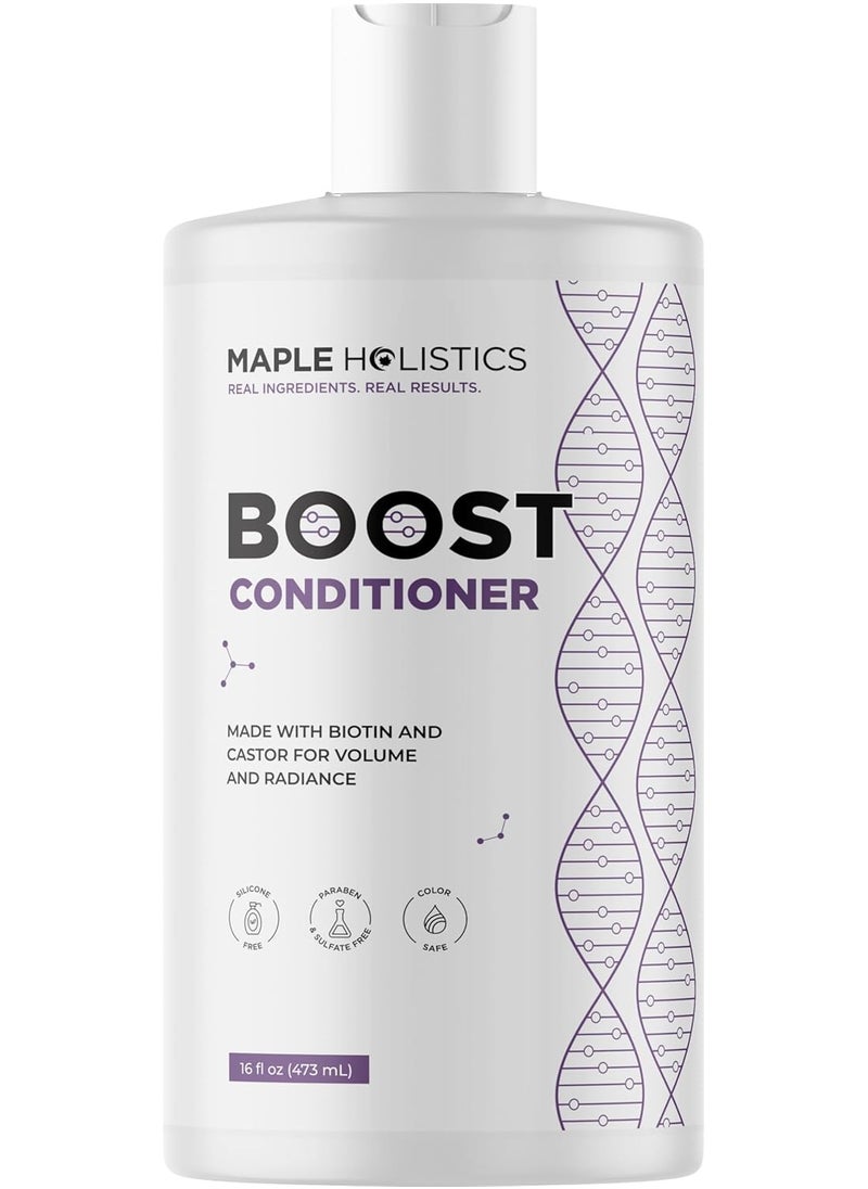 Boost Biotin Conditioner for Hair Growth - Sulfate Free Biotin and Collagen Conditioner for Women and Men with Moisturizing and Volumizing Castor and Rosemary Oil for Fine Weak & Dull Hair (16 Fl Oz)