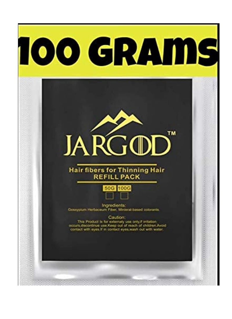 100 Gram Hair Building Fibers - Refill Your Existing Fiber Bottle - Hair Filler Fibers - Hair Loss Concealer For Thinning Hair by JARGOD (Black)