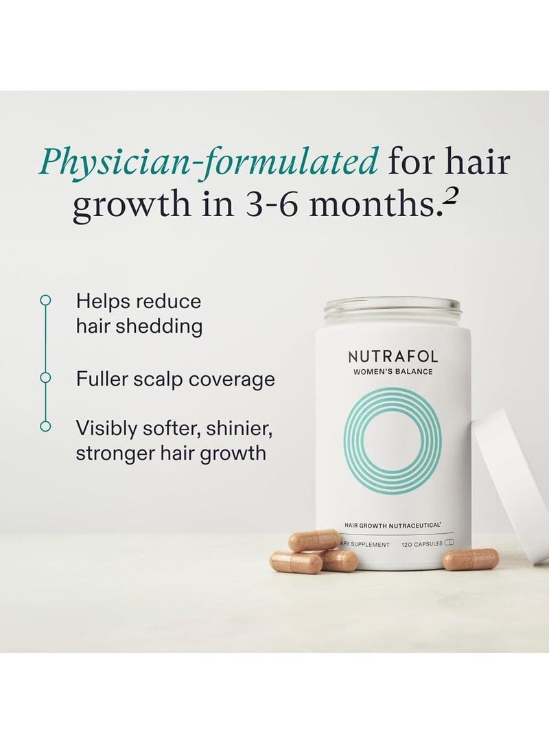 Nutrafol Women's Balance Hair Growth Supplements, Ages 45 and Up, Clinically Proven for Visibly Thicker Hair and Scalp Coverage, Dermatologist Recommended - 1 Month Supply