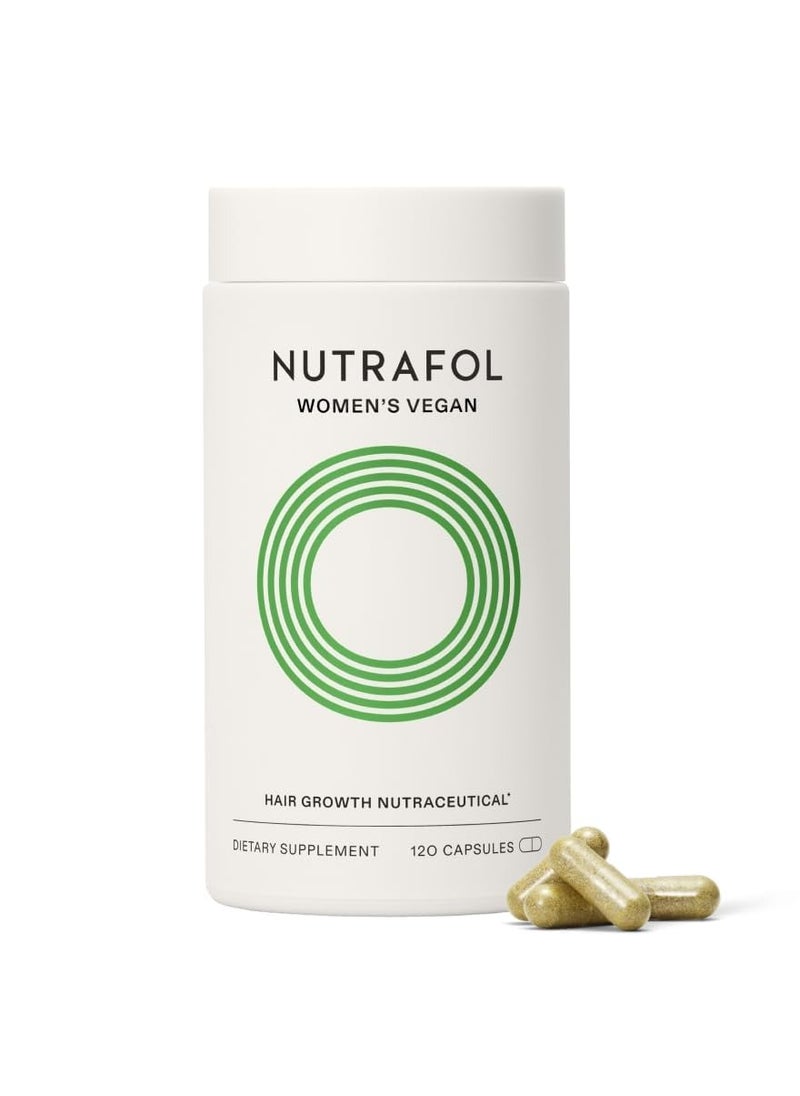 Nutrafol Women's Vegan Hair Growth Supplements, Plant-based, For Women 18-44 Years Old, Clinically Tested for Visibly Thicker, Stronger Hair, Dermatologist Recommended - 1 Month Supply