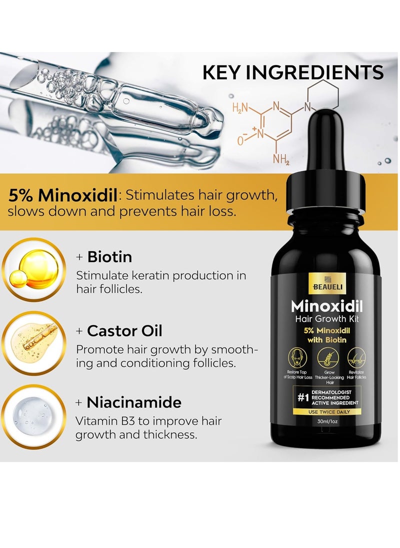 5% Minoxidil for Men Hair, Minoxidil for Women Hair Growth, Minoxidil for Men Beard Growth, Minoxidil 5 Percent, Hair Regrowth for Men, Hair Loss Treatments for Women 1oz