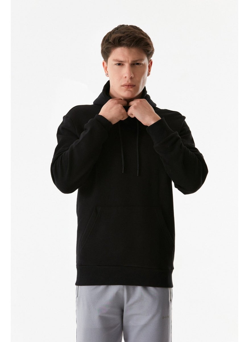 Basic Kangaroo Pocket Hooded Sweatshirt