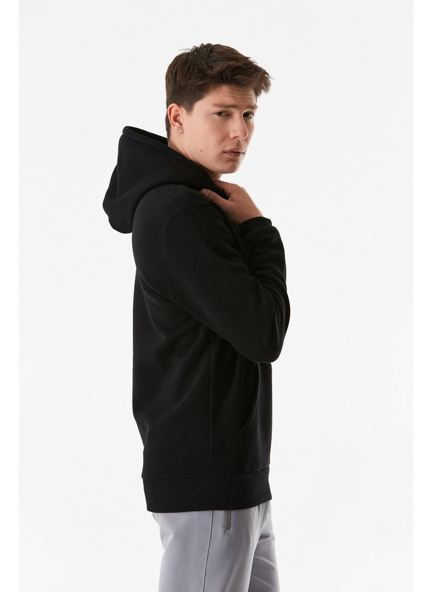 Basic Kangaroo Pocket Hooded Sweatshirt