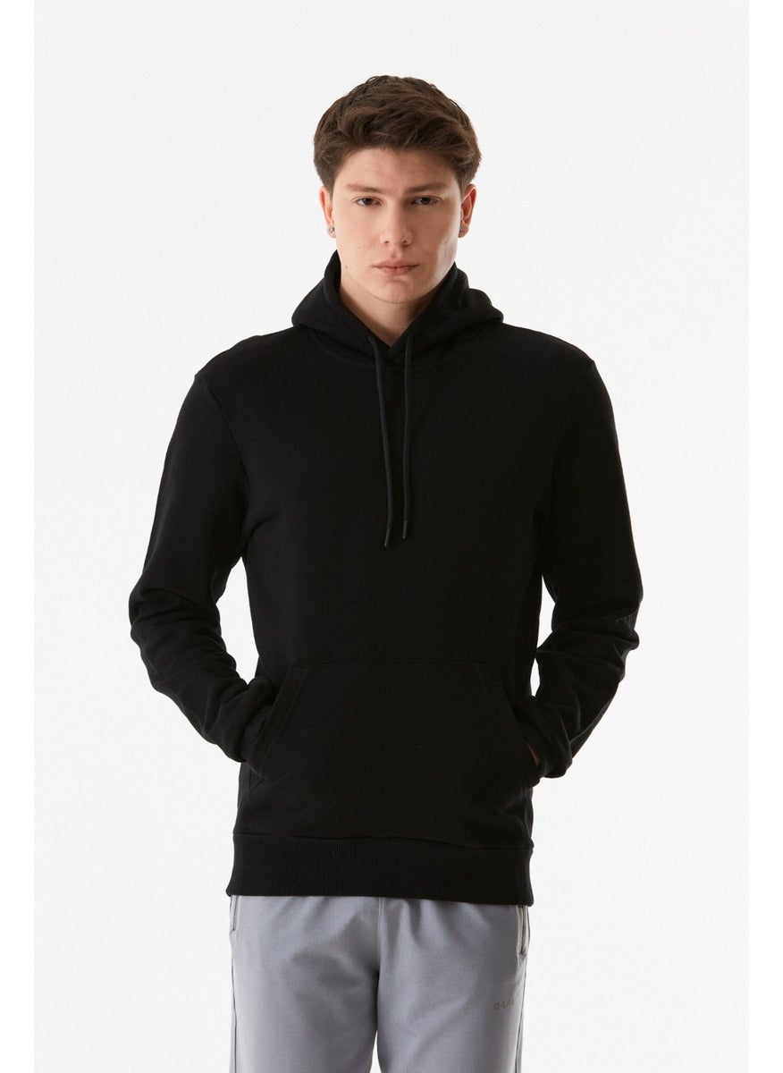 Basic Kangaroo Pocket Hooded Sweatshirt