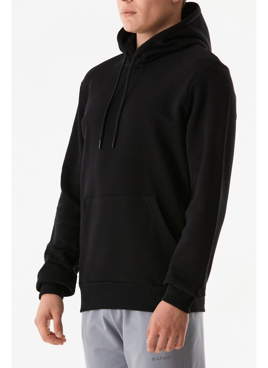 Basic Kangaroo Pocket Hooded Sweatshirt