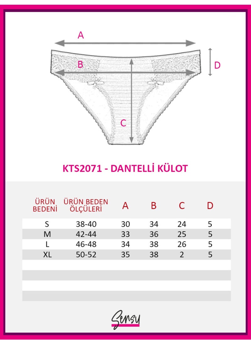 Women's Tulle and Lace Slip 5-Piece Panties Set - KTS2071