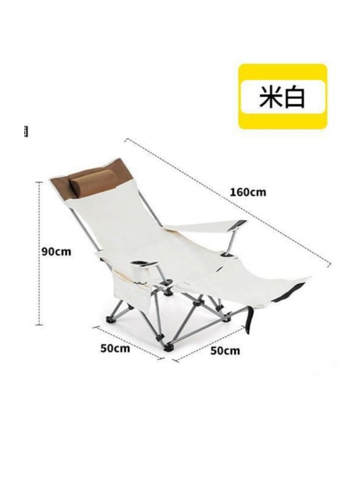 Folding Camping Chairs with Foot Rest, Adjustable Lounge Chair with Headrest & Cup Holders & Storage Bag, Portable Reclining Camping Chairs for Camping Fishing Picnics