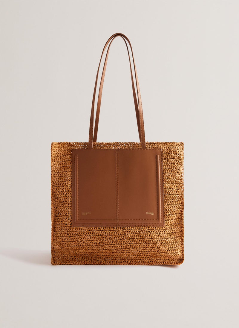 Ashvi Raffia Top Handle Tote