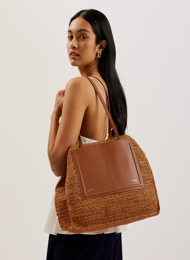 Ashvi Raffia Top Handle Tote