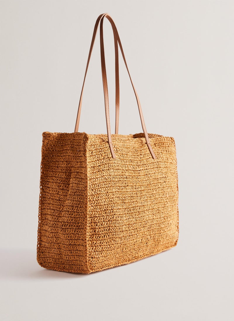 Ashvi Raffia Top Handle Tote