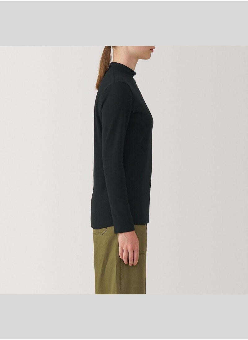 Brushed Ribbed High Neck Long Sleeve T-Shirt