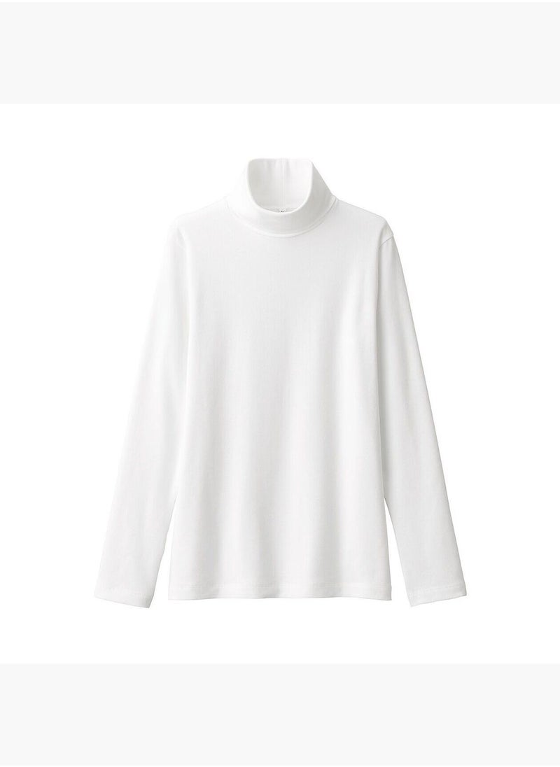 Brushed Ribbed Turtle Neck Long Sleeve T-Shirt