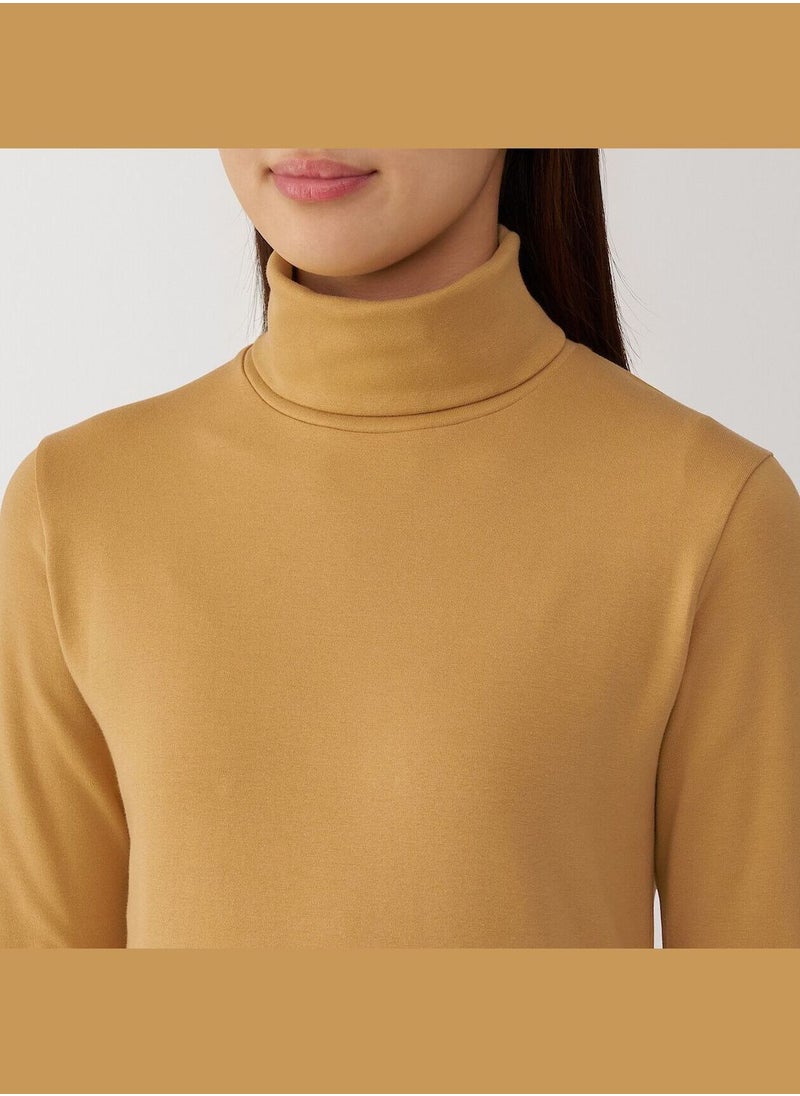 Brushed Ribbed Turtle Neck Long Sleeve T-Shirt