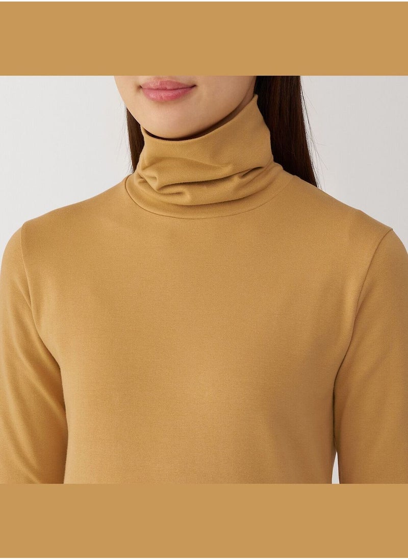 Brushed Ribbed Turtle Neck Long Sleeve T-Shirt