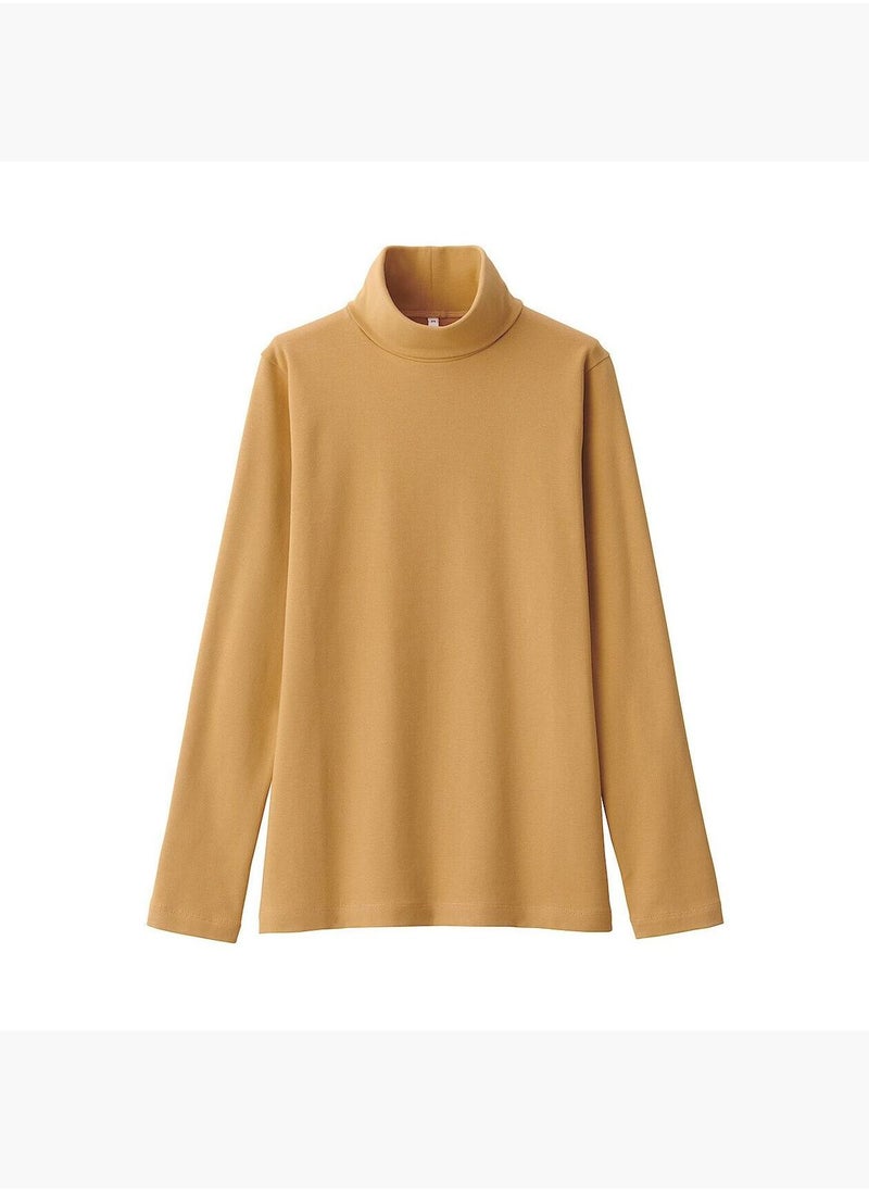 Brushed Ribbed Turtle Neck Long Sleeve T-Shirt