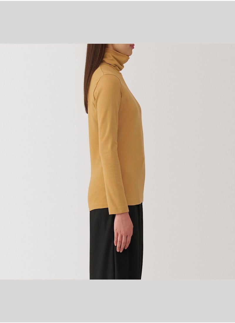 Brushed Ribbed Turtle Neck Long Sleeve T-Shirt