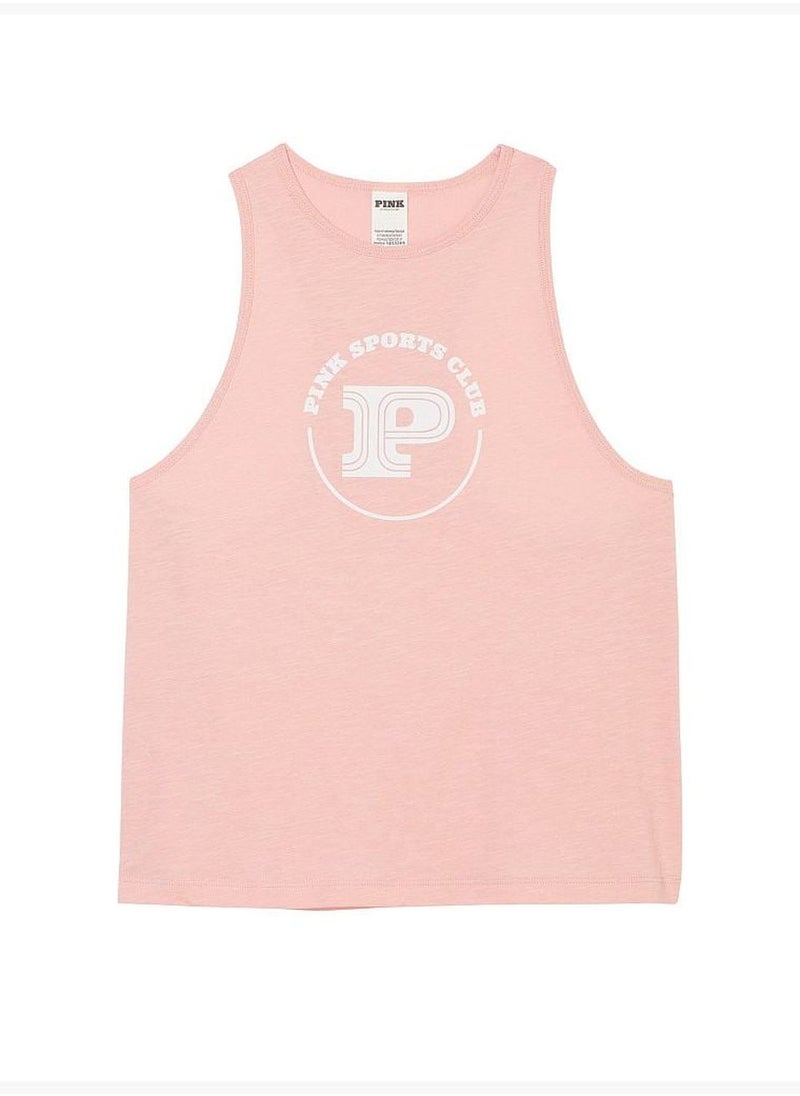 Cotton Cropped Racerback Tank Top