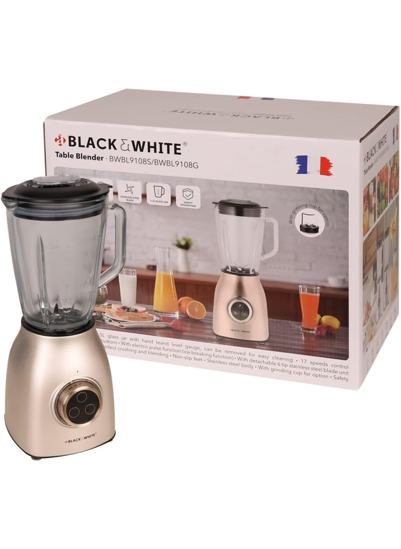 BLACK & WHITE Table blender with 17 speeds control and Ice breaking function | BWBL9108G