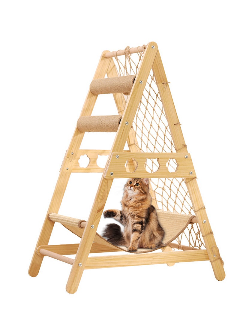 The New Large Climbing Net Cat Climbing Frame Wooden Cat Nest Jumping Platform Cat Rack Multi-Cat Applicable To Play And Sleep In One Piece On Behalf Of The Hair