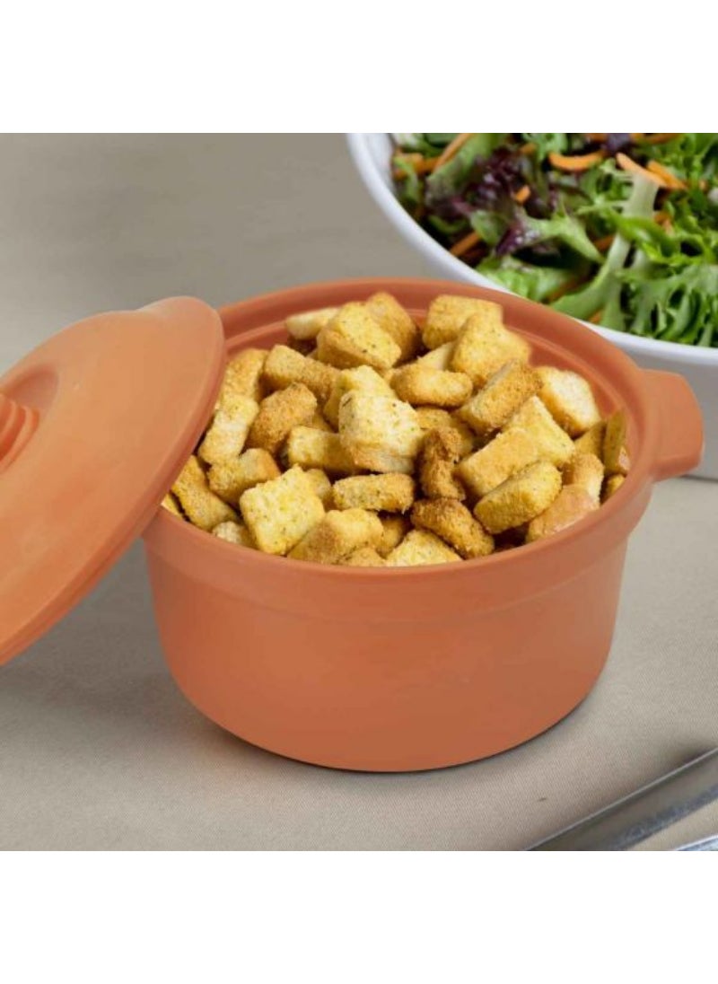 Melamine Terracota Serving Bowl With Lid