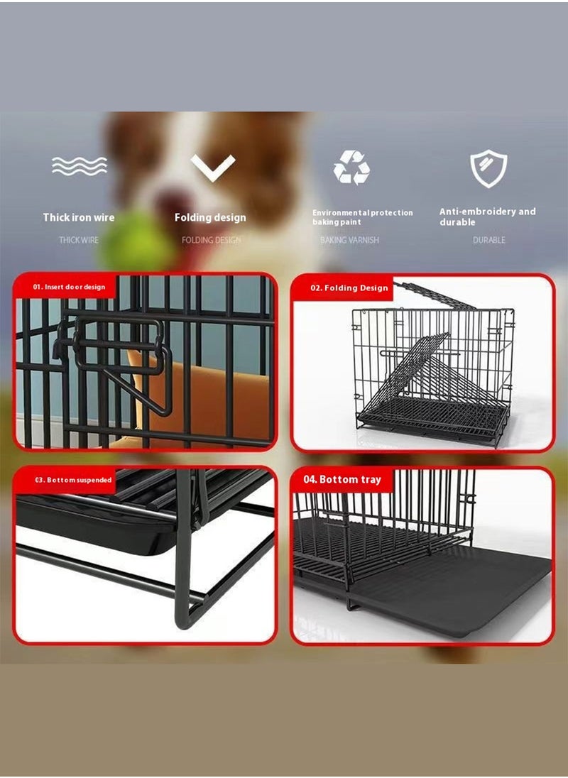 Foldable Dog Cage Cat Cage Thick Iron Cage Small and Medium Dogs with Toilet Pet Cage Cat Villa Cat Bed Dog Bed