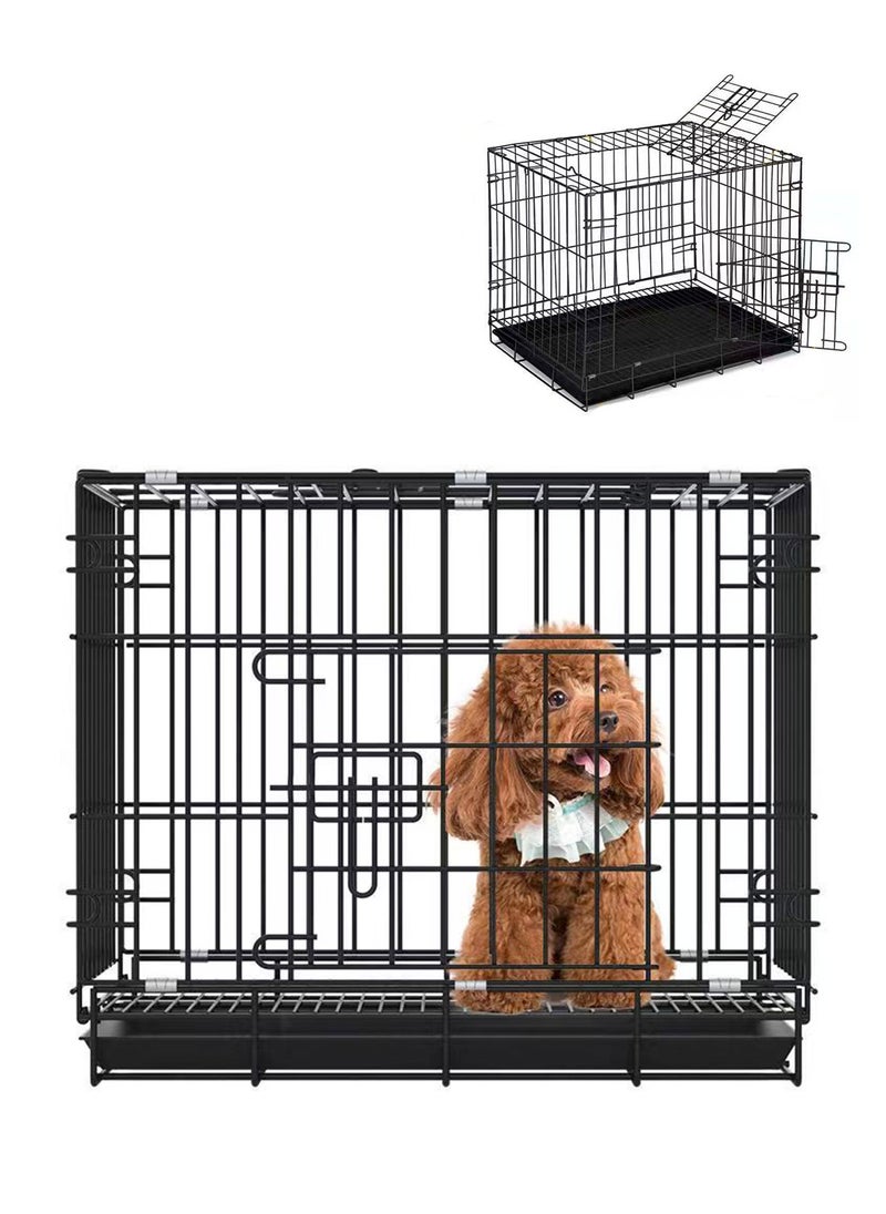 Foldable Dog Cage Cat Cage Thick Iron Cage Small and Medium Dogs with Toilet Pet Cage Cat Villa Cat Bed Dog Bed