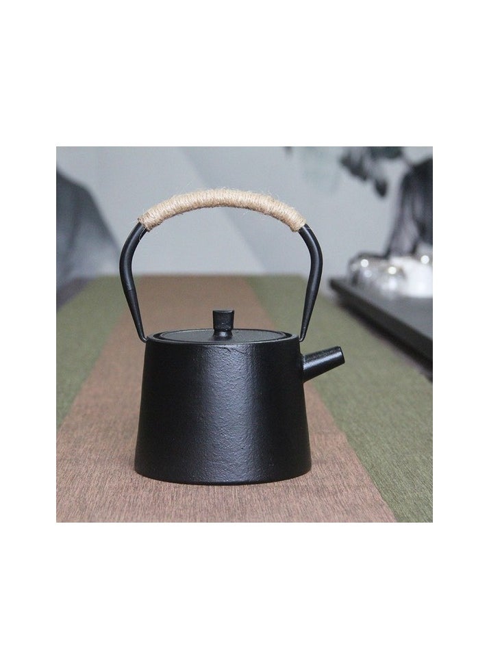 Simple Chinese -style cast iron pot to boil water and make tea Colour:Black