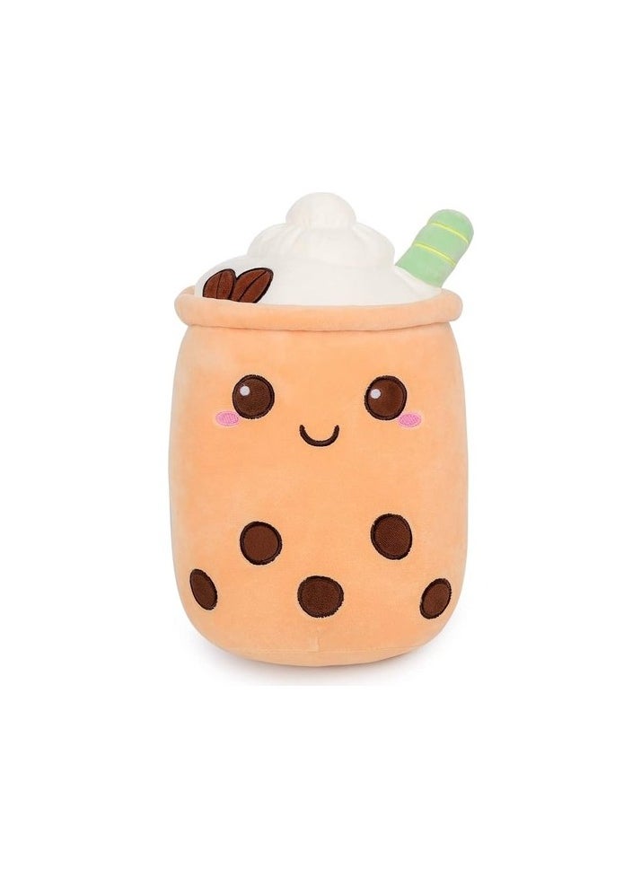 9.4 Inch Stuffed Bubble Tea Plush Coffee Pillow Caricature Cylindrical Milk Boba Tea Cup Color / Character:Colourful