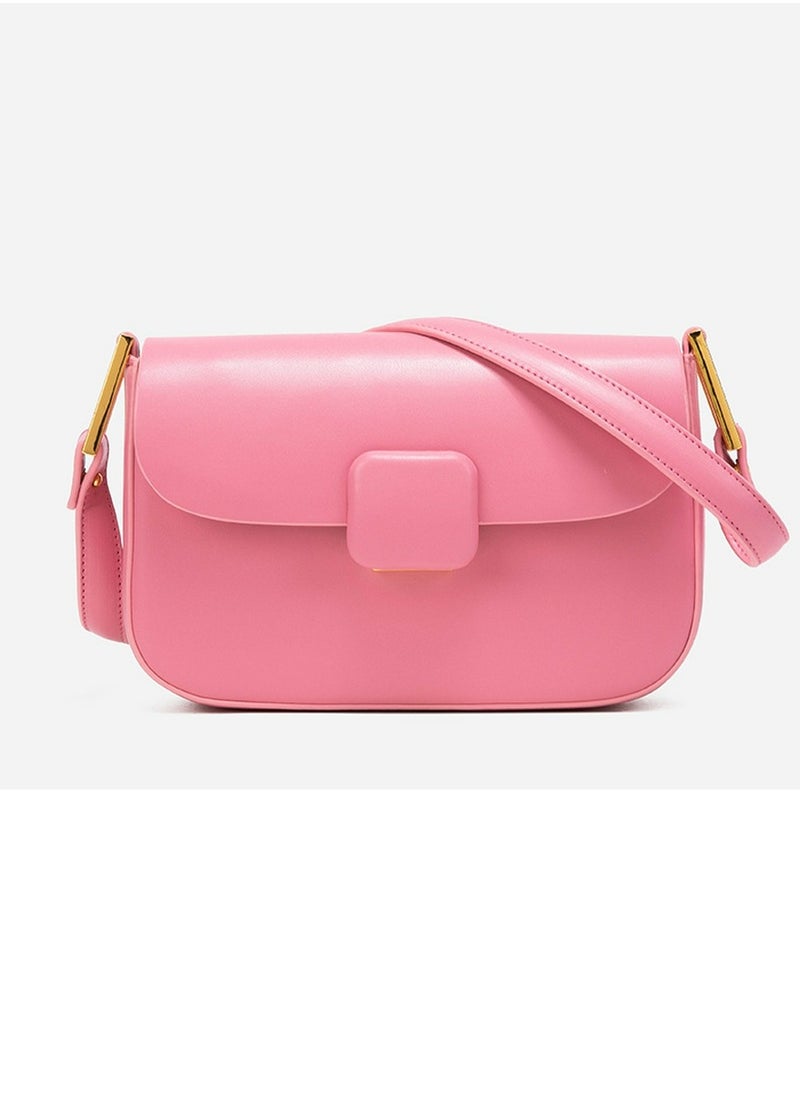 Ladies'Fashionable Candy Color Bag Handbag Single Shoulder Crossbody Bags Pink