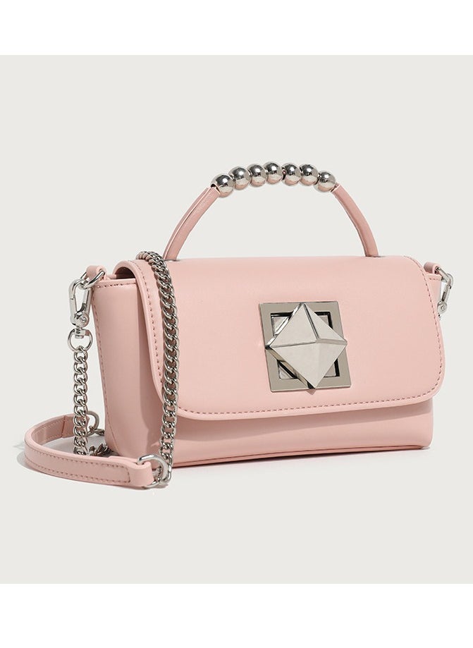 Ladies'Fashionable PU Leather Bag Handbag Single Shoulder Crossbody Bags Pink