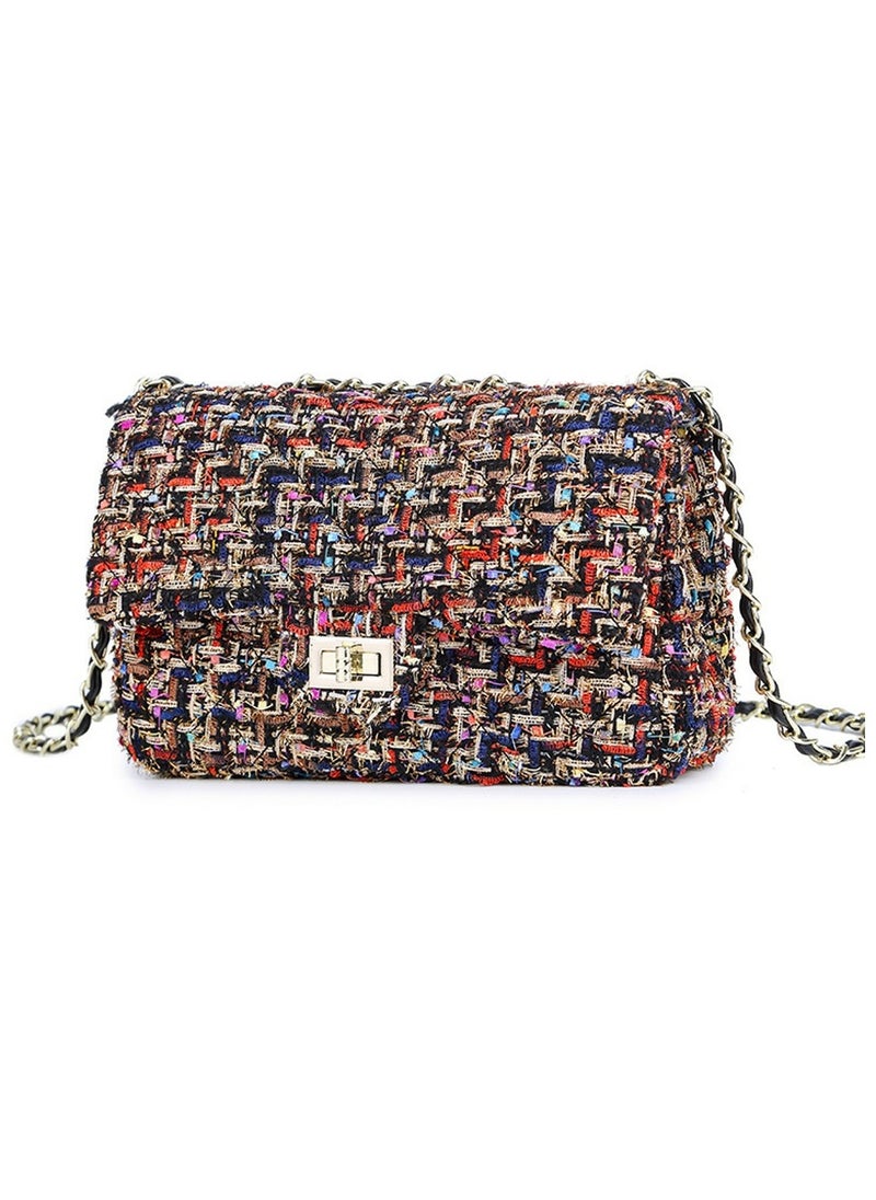 Ladies' Stylish Tweed Bags Single Shoulder Crossbody Handbag Multicolour