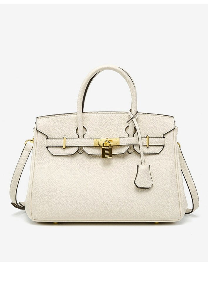 Ladies'Fashionable PU Leather Mini Bag Handbag Single Shoulder Crossbody Bags Cream White