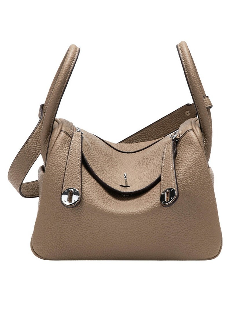 Ladies' Stylish Pillow Bags Single Shoulder Crossbody Handbag With Silver  Buckle Beige