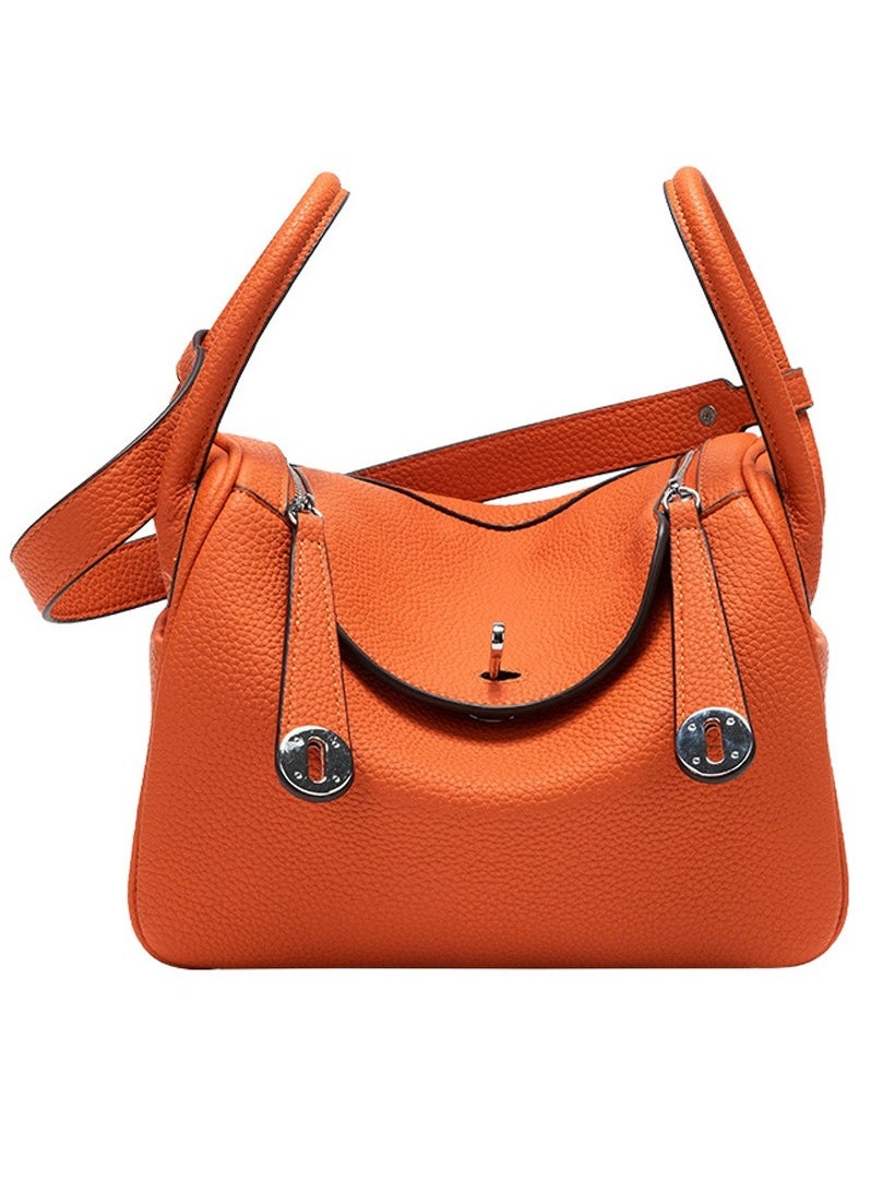 Ladies' Stylish Pillow Bags Single Shoulder Crossbody Handbag With Silver  Buckle Orange