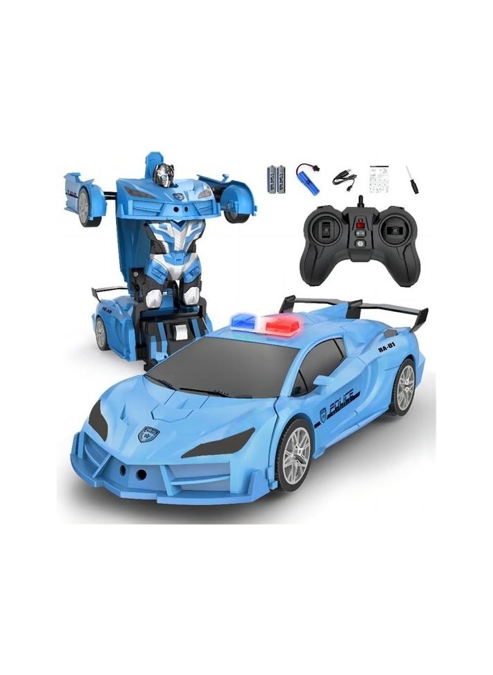 Remote Controlled Car - Robot RC cars, a button deformation and 360 ° return Colour:Black