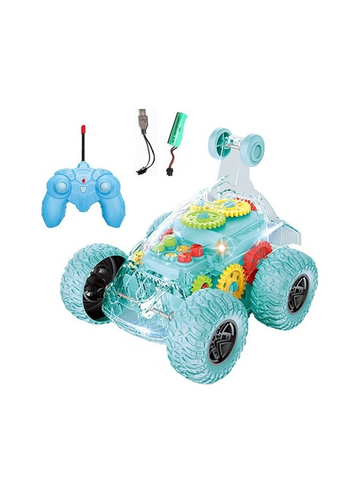 Remote Controlled Car Transparent toothed Damper Damper Car RC Dublor Car Invincible 360 ​​° Roll Colour:Black