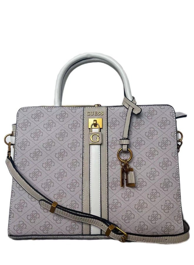 GUESS Ginevra Logo Elite Society Grey Satchel for Women Cloud Wash SB867506