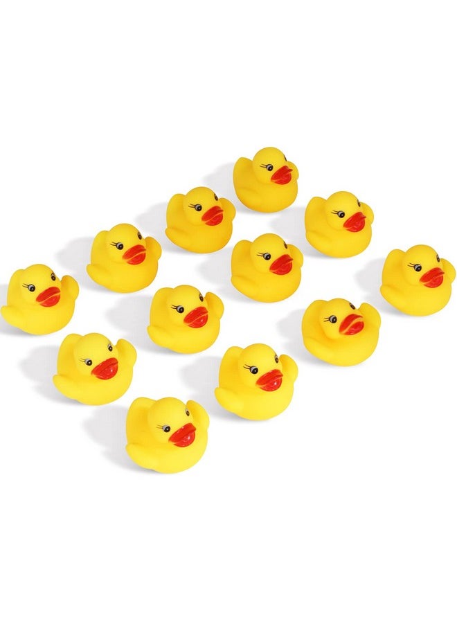 Novelty Place 12Pcs Rubber Duck Float Ducky Baby Bath Shower Toy, Yellow Mini Bath Duckies for Toddlers and Kids Birthday Gift Party Favor Bathtub Decoration