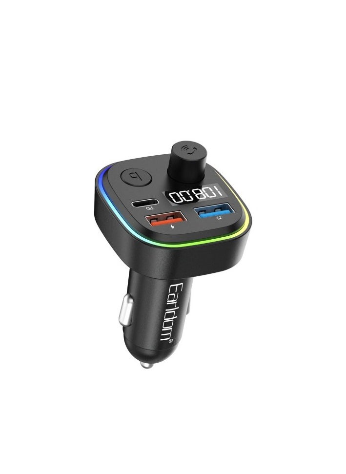 FM Transmitter Earldom ET-M84, Bluetooth, USB, Type-C, PD, 3.1A, Black