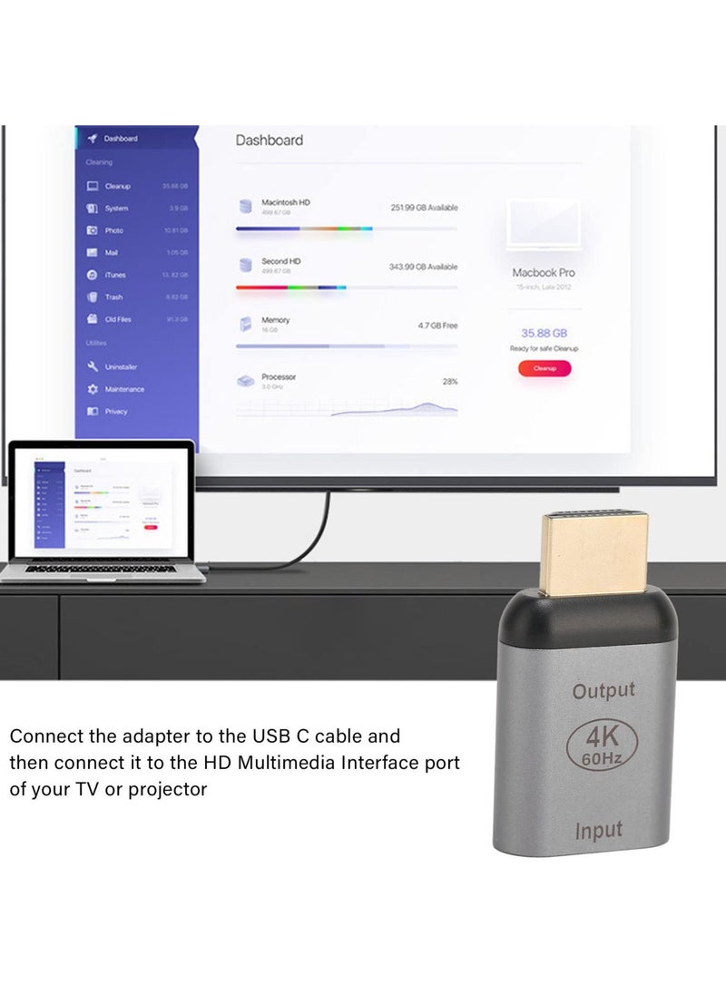 USB C to HDMI Converter, USB C Female to HDMI Male Adapter 4K 60HZ High Speed Plug and Play USB3.1 Type C to HDMI for PC Phone Tablet