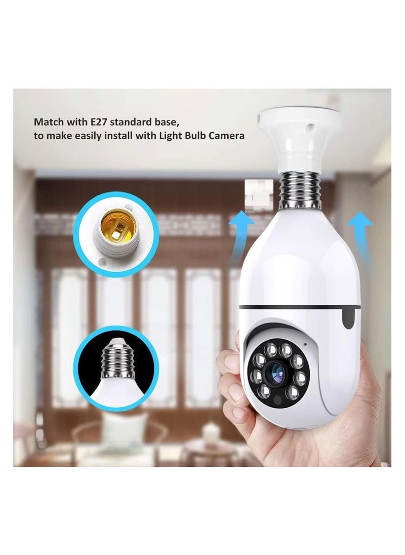 Smart 360° Light Bulb Security Camera - 1080P HD WiFi cctv camera for home - Indoor and Outdoor Use - Motion Detection - Night Vision - Two-Way Audio - Wireless Surveillance Camera