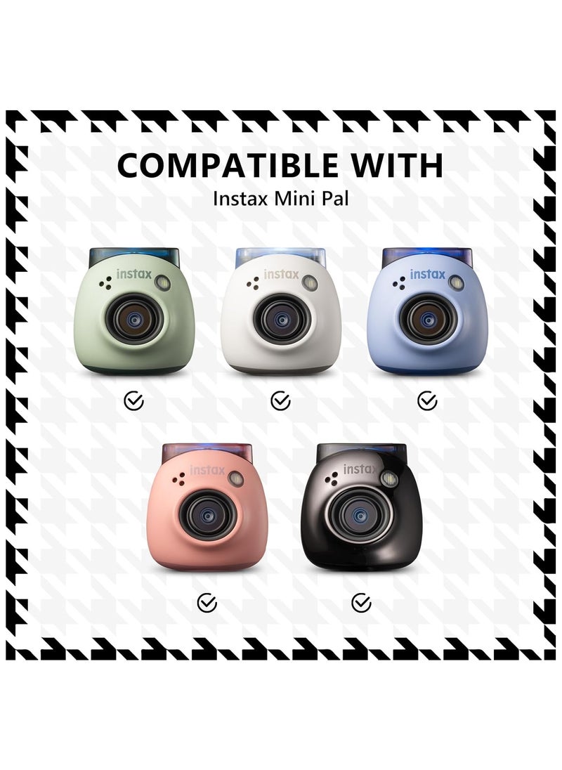 4-in-1 Accessories Set for Fujifilm Instax Pal Camera Case with Wrist Strap Clips Frame Hanging String Stickers Mini Tabletop Tripod-White