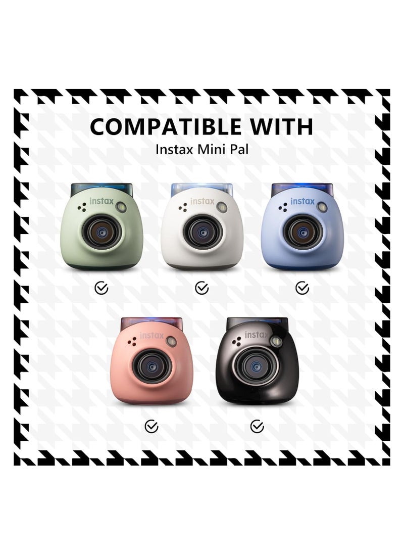 4-in-1 Accessories Set for Fujifilm Instax Pal Camera Case with Wrist Strap Clips Frame Hanging String Stickers Mini Tabletop Tripod-Black