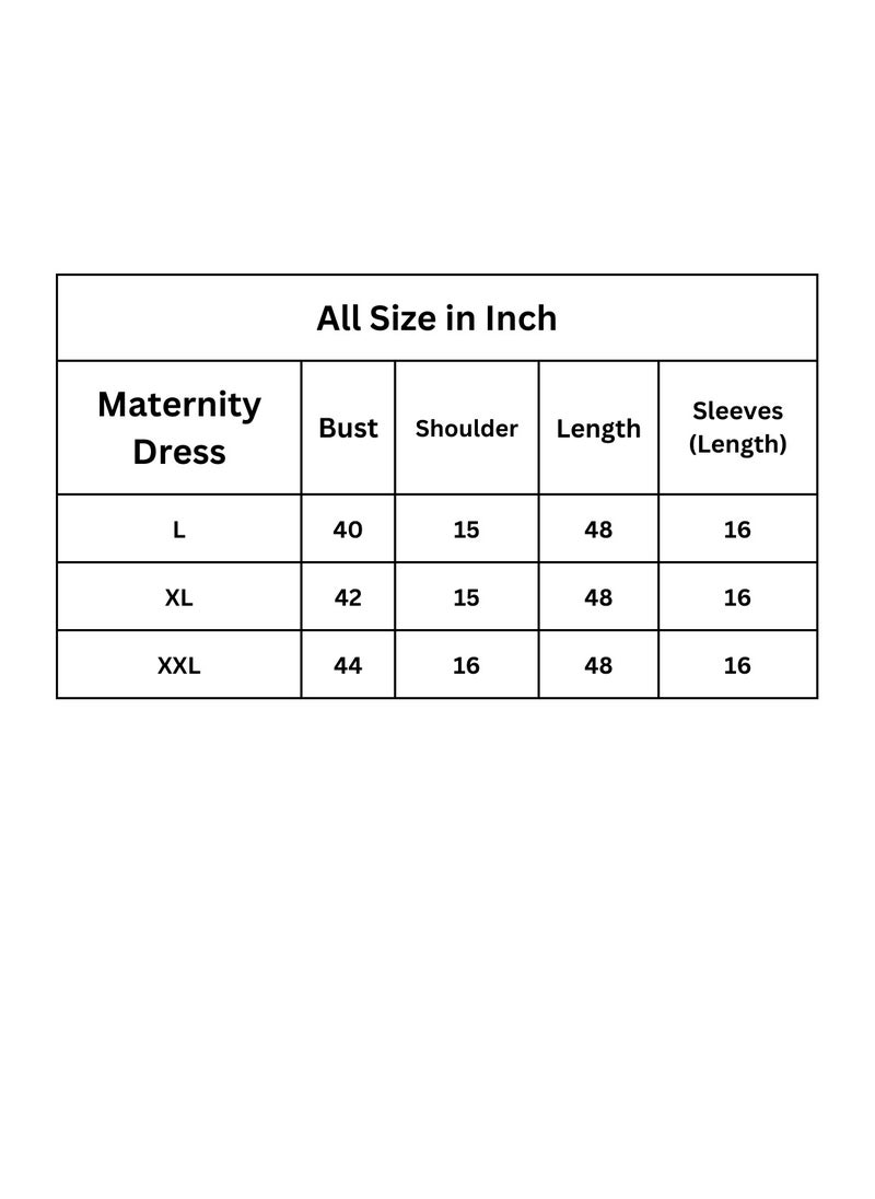 Zebees Zig Zag Patterne Maternity & Feeding Dress, Lavender and Beige, Size XL, Comfortable & Stylish