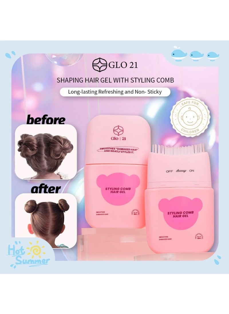 GLO21 Styling gel and styling comb in one 80ML Suitable for children and adults, simple and convenie