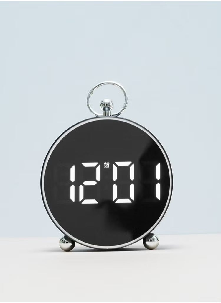 LED Alarm Clock Desk/Wall Travel Electronic Clock Temperature Humidity Meter with Clock